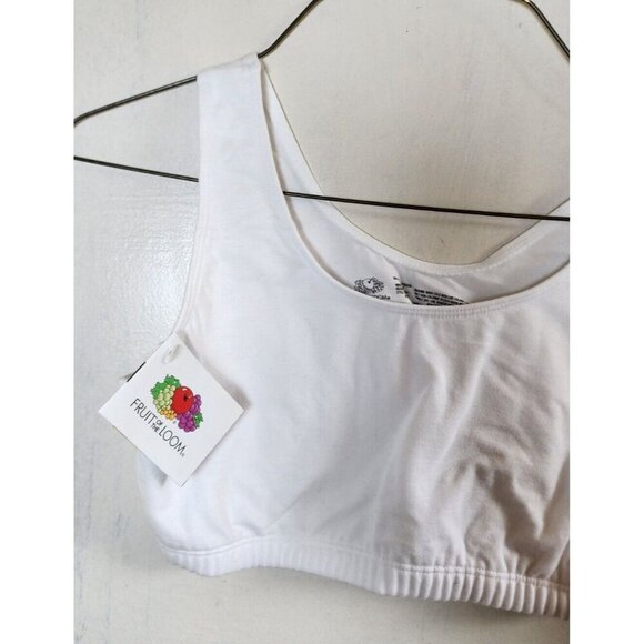 New Fruit of the Loom Women's White Wide Strap Sheer Sports Bra Size 36 - Picture 3 of 5